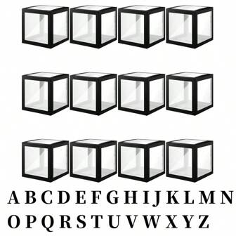 1pc/Box 25cm/Inch Reusable Paper Alphabet Letter Balloon Box, Black Transparent, Suitable For Wedding, Retirement, Anniversary, Back To School, Holiday, Birthday, Halloween Party Decor And Photography Props,Christmas