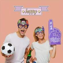 1 Kính dành cho người hâm mộ bóng đá Euro 2024, Đạo cụ tiệc theo chủ đề bóng đá - Nhiều màu - Xem 4