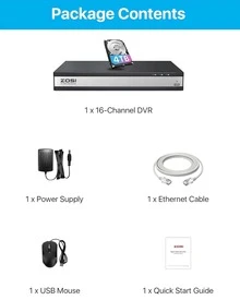 ZOSI 16CH H.265+ CCTV Recorder For Security Camera, 4-In-1 Hybrid DVR Surveillance System(Analog/AHD/TVI/CVI) With 4TB Hard Drive, Motion Alerts, Remote Control - UK Plug(220-240V) - View 8