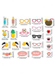 21pcs Hawaiian Hula Skirt Themed Photo Props, Suitable For Hula Dance Parties, Summer Parties, And Various Occasions