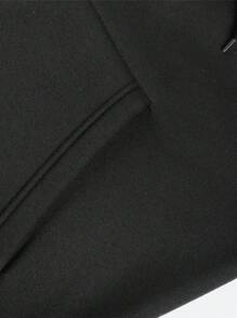 男士時尚休閒束腰戶外帽衫，圖形連帽衫 - 黑色 - 查看 7