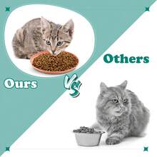 Conjunto de 4/8 bowls de comida para gatos de 6 pulgadas, poco profundo y adecuado para gatitos y gatos con patas cortas con forma redonda ancha, hecho de paja (color claro) - Multicolor - Ver 8