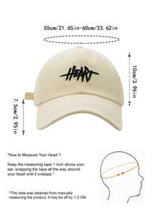 1pc Women's Colorful Embroidered Baseball Cap With 'Heart' Letter, Fashionable Design, Spring And Summer Sunshade Cap