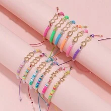 1/2/12 Cô Gái Tinh Tế Biểu Tượng Hình Học Ngôi Sao Năm Cánh Vàng Và Bạc Dệt Tay Có Thể Điều Chỉnh Ngôi Sao Phụ Kiện Vòng Tay! Đồ dùng dự tiệc cho các cô gái Quà tặng sinh nhật cho các cô gái tuổi teen! - Nhiều màu - Xem 3