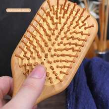 1 Máy Tính Tre Tự Nhiên Bằng Gỗ Tóc Lược Kinh Tuyến Massage Da Đầu Túi Khí Tóc - Nhiều màu - Xem 5