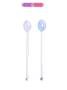 1/2pcs 家用可爱长柄玻璃勺，彩色咖啡牛奶果汁勺，用于甜点，耐热创意玻璃搅拌棒勺，厨房，圣诞礼物 - 攪拌勺[2pcs] - 查看 20