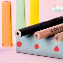 12 peças Capas de Lápis Transparentes em Cores de Doce, Extensores de Lápis Transparentes Coloridos, Materiais Escolares, Volta às Aulas