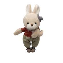 Pareja de conejitos de peluche 2 piezas Conejos Campesinos Pareja de Peluches - Café integral - Ver 5