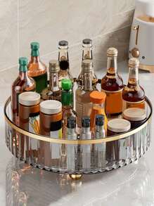 1 pieza Estantería giratoria multiusos de lujo, organizador de frascos de especias transparente para cocina, sala de estar, comedor, fiesta, regalo, cumpleaños, regalo de Navidad