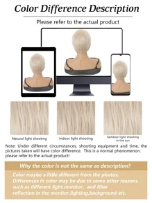 Pelucas de Pixie de rubio platino para mujeres, peluca sintética corta y en capas para uso diario, fiesta y cosplay - Resaltar beige - Ver 7