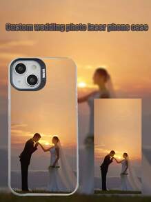 Una funda de teléfono personalizada de gradiente láser PC+Silicone compatible con iPhone 15, iPhone 15 Plus, iPhone 15 Pro Max