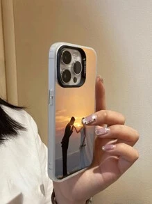 Una funda de teléfono personalizada de gradiente láser PC+Silicone compatible con iPhone 15, iPhone 15 Plus, iPhone 15 Pro Max