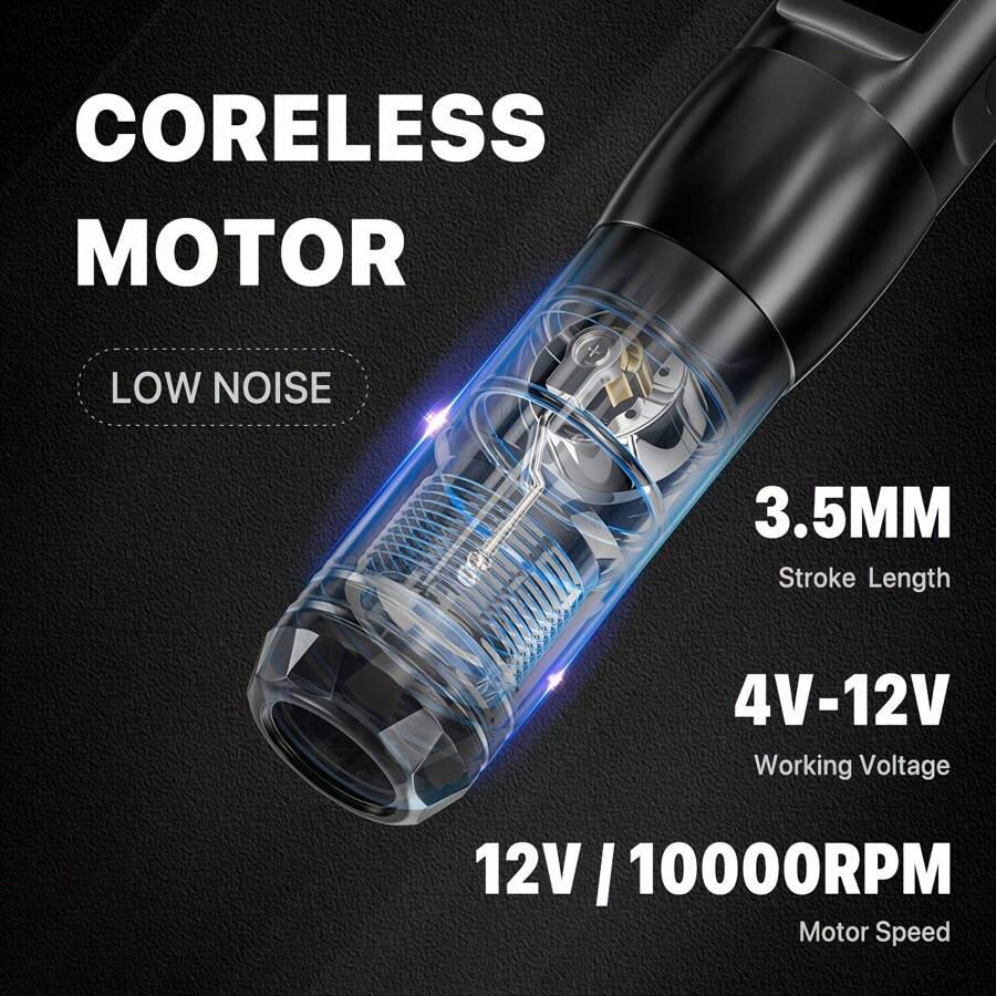 Cordless Tattoo Gun Kit, Rotary Tattoo Machine, Lightweight Digital LED Display, Wireless Tattoo