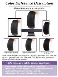 2pcs Thick Hair Piece Clip In Hair Extensions Add Volume Fluffy Invisible Hair Clip In Wigs Synthetic Hair Short Straight Hair Piece For Thinning Hair - Black - View 10