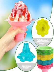 10pcs Cute Ice Cream Cup - Flower Shaped Ice Bowl -  4oz/250ml Creative Snowflake Ice Cup(Random Color) - Multicolor - View 3