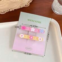 2 buc cleme de păr acrilice 3D cu strat dublu, cu design floral, accesorii de păr simple și versatile pentru fete, potrivite pentru uz zilnic, cleme cu gheare, gheare de păr, agrafe de păr, lucruri școlare, flori, ținute de vacanță pentru femei