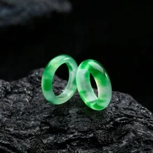 Green Jade Ring For St. Patrick's Day Women And Men's Party Girls Holiday Gift - Green - View 3
