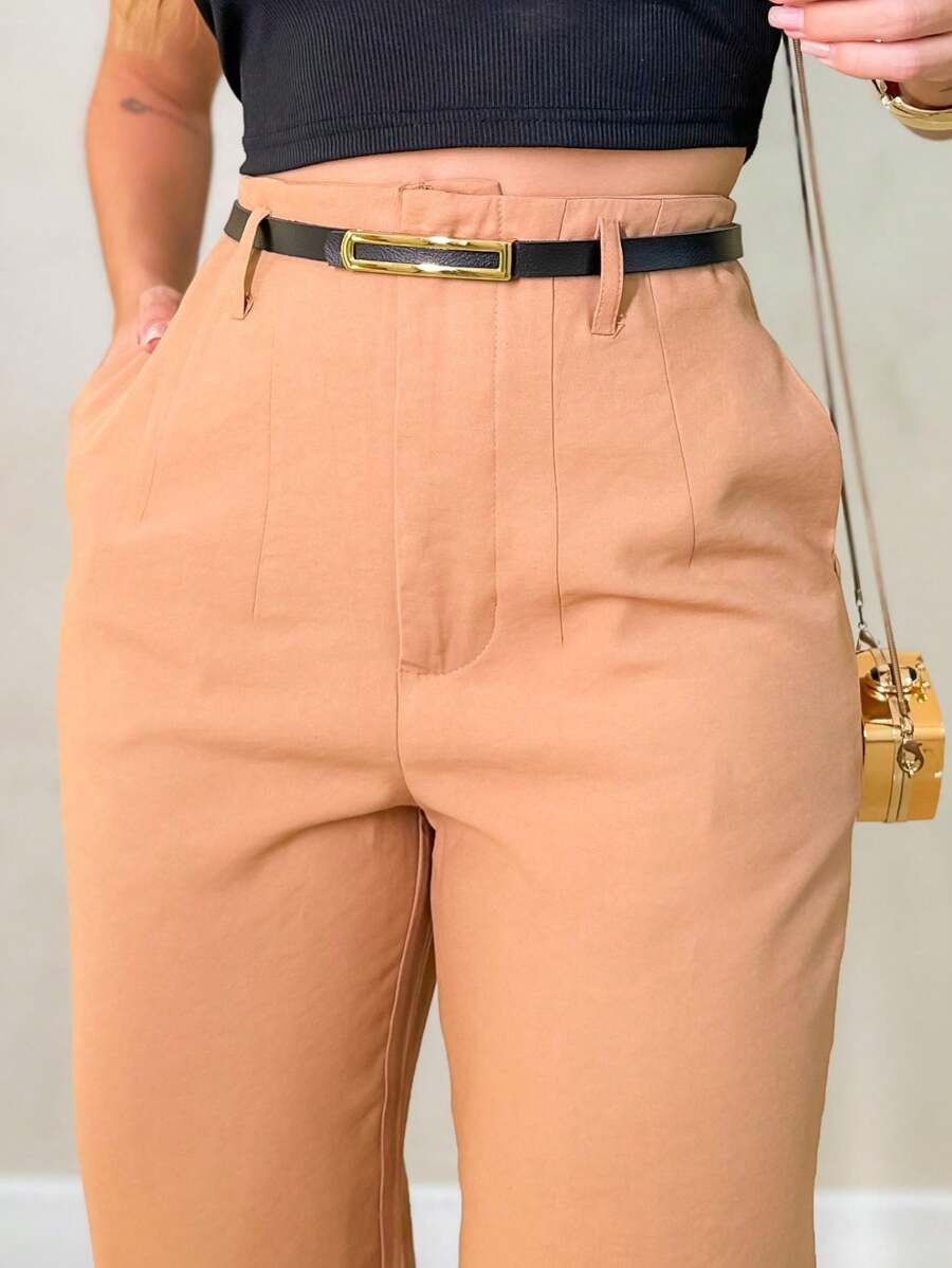 Women Pants - 棕色 - 查看 1