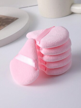 6pcs Double-Sided Triangle Shape Crystal Velvet Powder Puff, Cosmetic Tool For Setting And Blotting Powder Without Wasting