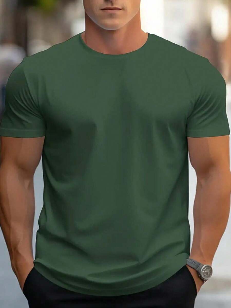Men T-Shirts - 軍綠色 - 查看 1