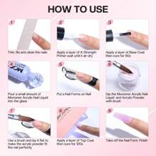 Morovan Acrylic Nail Kit - Acrylic Powder And Professional Acrylic Liquid Set For Acrylic Nails Extension For Beginner DIY At Home 3 Colors - Multicolor - View 10