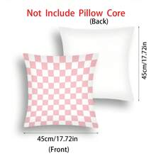 1pc Checkered Geometric Print Cushion Cover, Room Decorative Pillowcase Home Decoration