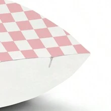 1pc Checkered Geometric Print Cushion Cover, Room Decorative Pillowcase Home Decoration