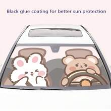 1 Tấm Che Nắng Ô Tô Ô, Phong Cách Hoạt Hình Dễ Thương, Chống Nắng, Cách Nhiệt, Chống Tia UV Kính Chắn Gió Tấm Che Nắng - màu nâu - Xem 7