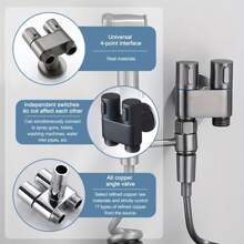 1pc Bathroom Multi-Function Mini Dual Control Valve, 1 Inlet 2 Outlet Double Control, G1/2 Inch Faucet Triangle Valve, Fit For Wall Mount Washing Machine Tap, Hygienic Shower Toilet Bidet Sprayer - one-size - View 7