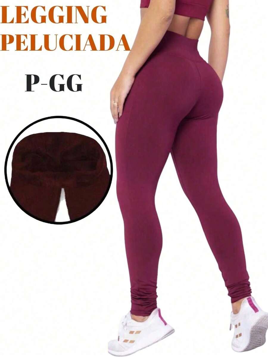 Women Sports Leggings - 酒紅色 - 查看 1