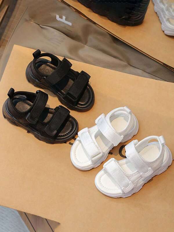 1 par de sandalias deportivas blancas para niñas con estilo de verano, zapatos de playa para niños, zapatos de niños de moda
