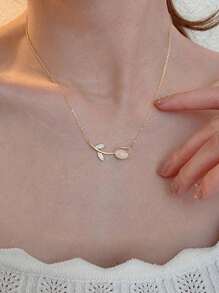 1入不鏽鋼郁金香領項鏈，適用於女性 - 金色 - 查看 1