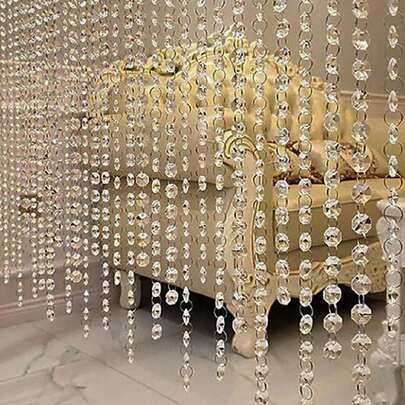 1/5/10 chiếc Chuỗi hạt pha lê 39 inch, Chuỗi hạt đá quý Acrylic, Dùng để treo đồ trang trí trên cửa, cửa sổ, rèm cửa, đèn chiếu sáng, đồ trang trí trung tâm, đạo cụ đám cưới, Giáng sinh