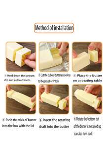 1pc Butter Spreader, 1pc Vertical Butter Spreader, 1pc Butter Dispenser With Lid - Yellow - View 6