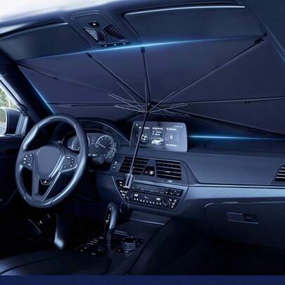 Parasole universale per auto - Ombrello spesso argentato in titanio per isolamento termico e blocco raggi UV