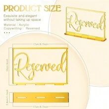 1 pieza Señal de mesa reservada acrílica para bodas, citas, restaurantes, oficinas para la reserva de asientos - Multicolor - Ver 9