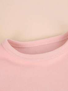 Tween Girls' Thermal Underwear Set For Autumn And Winter, Innerwear For Home Use - Pink - View 3