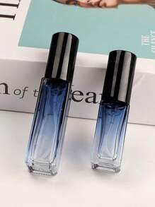 1 件便携式香水补充瓶，10ml 渐变灰蓝色厚玻璃喷雾瓶，旅行空容器，香水瓶