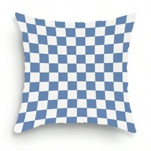 1pc Checkered Geometric Print Cushion Cover, Room Decorative Pillowcase Home Decoration