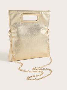 Retro Vintage Solid Color Clutch Wallet, All-Match Large Capacity Carry On Purse, Stylish Foldable PU Bag For Women, And For Daily,Wedding, Party, Prom, Dinner - Gold - View 6