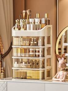 1pc White Cosmetic Storage Box,For Holiday Beach, Bathroom Collection, Bedroom Collection, Large Capacity