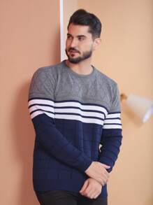 Men Sweaters - Navy Blue - View 5
