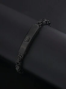 1pc Minimalist Black Crown Stainless Steel Bracelet