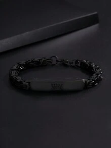 1pc Minimalist Black Crown Stainless Steel Bracelet