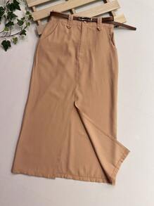 Women Skirts - Khaki - View 3