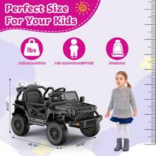 Ride On Truck,12V Kids Electric Vehicles With Parent Remote Control,Spring Suspension,Safety Belt,LED Headlights,Music Player&Horn,Low Battery Voice Prompt - Black - View 7