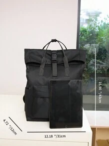 Solid Color Women Functional Backpack Suitable For Daily Commute And Travel, Simple Solid Color Women Casual Functional Backpack, Solid Color Women Functional Backpack, Minimalist Sports Style Backpack, School Backpack