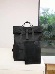 Solid Color Women Functional Backpack Suitable For Daily Commute And Travel, Simple Solid Color Women Casual Functional Backpack, Solid Color Women Functional Backpack, Minimalist Sports Style Backpack, School Backpack