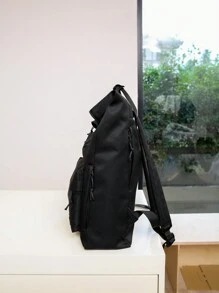 Solid Color Women Functional Backpack Suitable For Daily Commute And Travel, Simple Solid Color Women Casual Functional Backpack, Solid Color Women Functional Backpack, Minimalist Sports Style Backpack, School Backpack