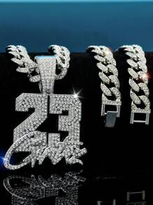 1個幸運數字23男士項鍊，嘻哈風情侶項鍊，節日送禮給家人和朋友的禮物 - 數字23 - 查看 15